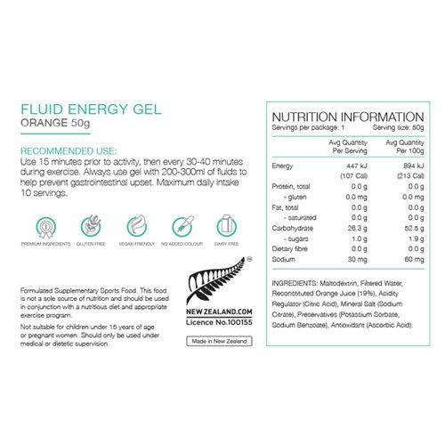PURE | Fluid Energy Gel - Orange Juice