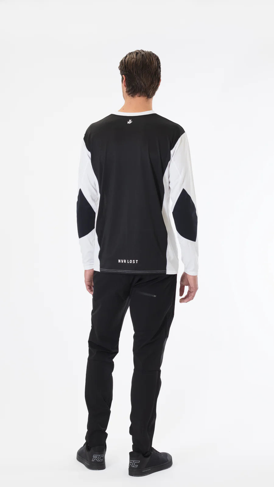 NVR LOST Men's Techincal Riding Tee LS - Bright White