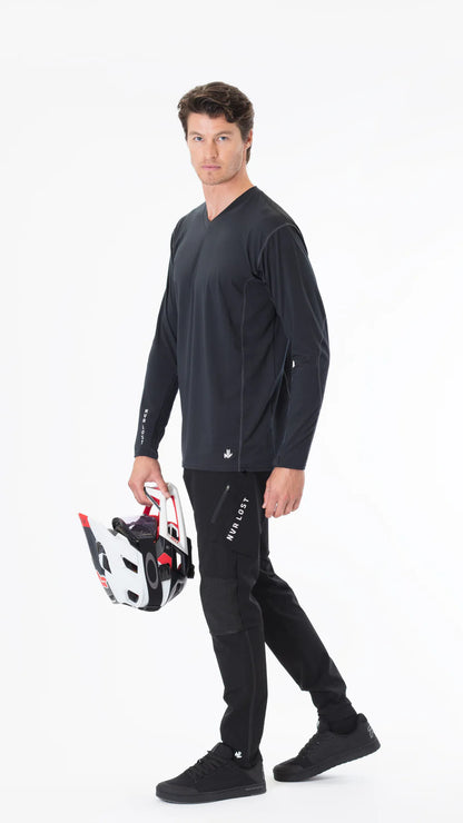 NVR LOST Men's Techincal Riding Tee LS - Jet Black