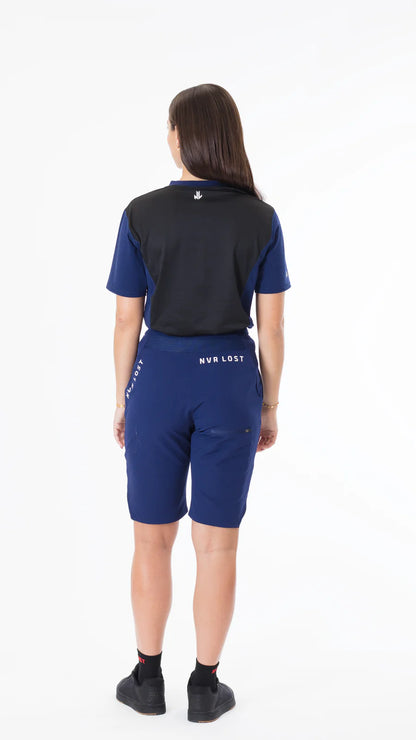 NVR LOST Women's Elevated Shorts - Ocean Cavern