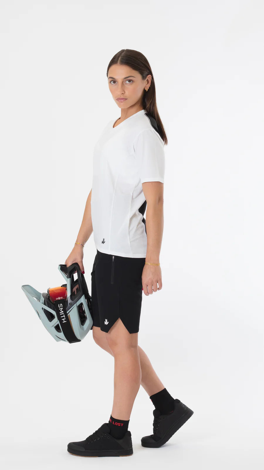 NVR LOST Women's Technical Riding Tee SS - Bright White