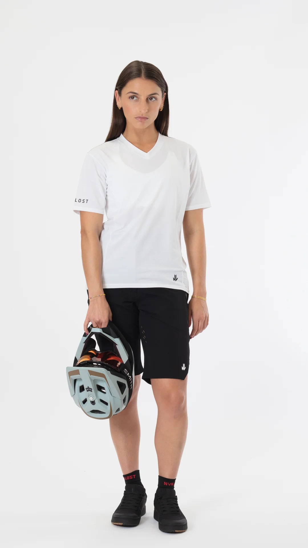 NVR LOST Women's Technical Riding Tee SS - Bright White