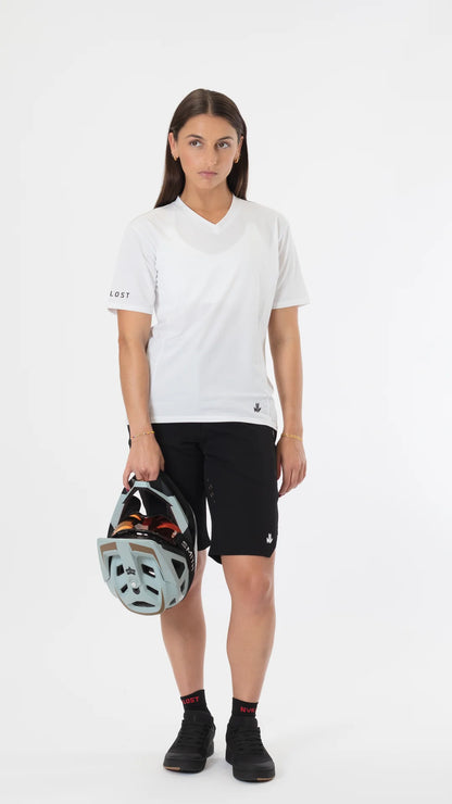 NVR LOST Women's Technical Riding Tee SS - Bright White