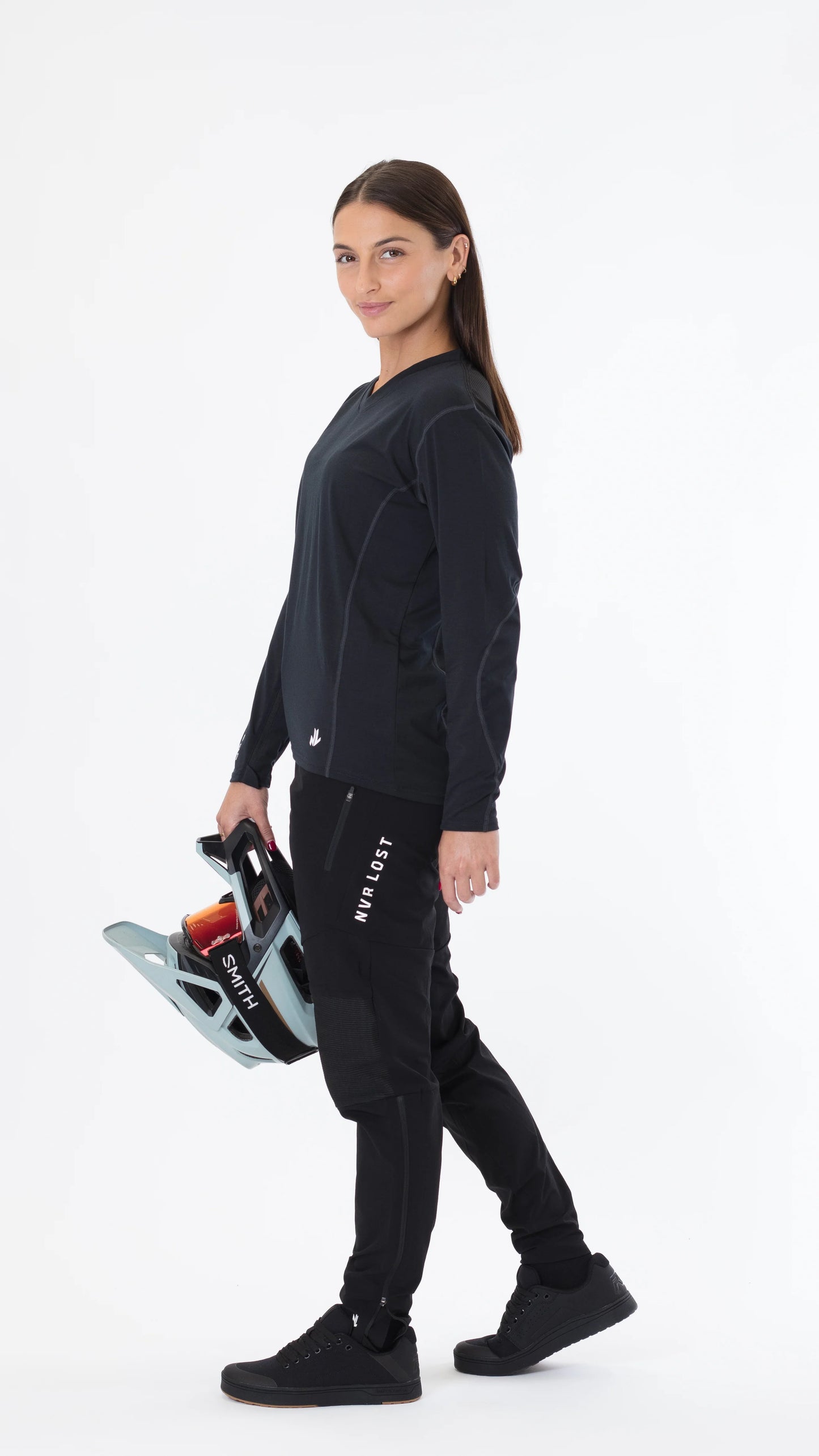 NVR LOST Women's Technical Riding Tee LS - Jet Back