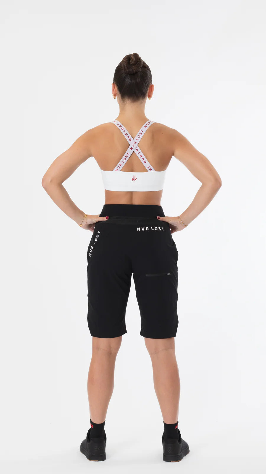 NVR LOST Women's High Impact Sports Bra - Bright White
