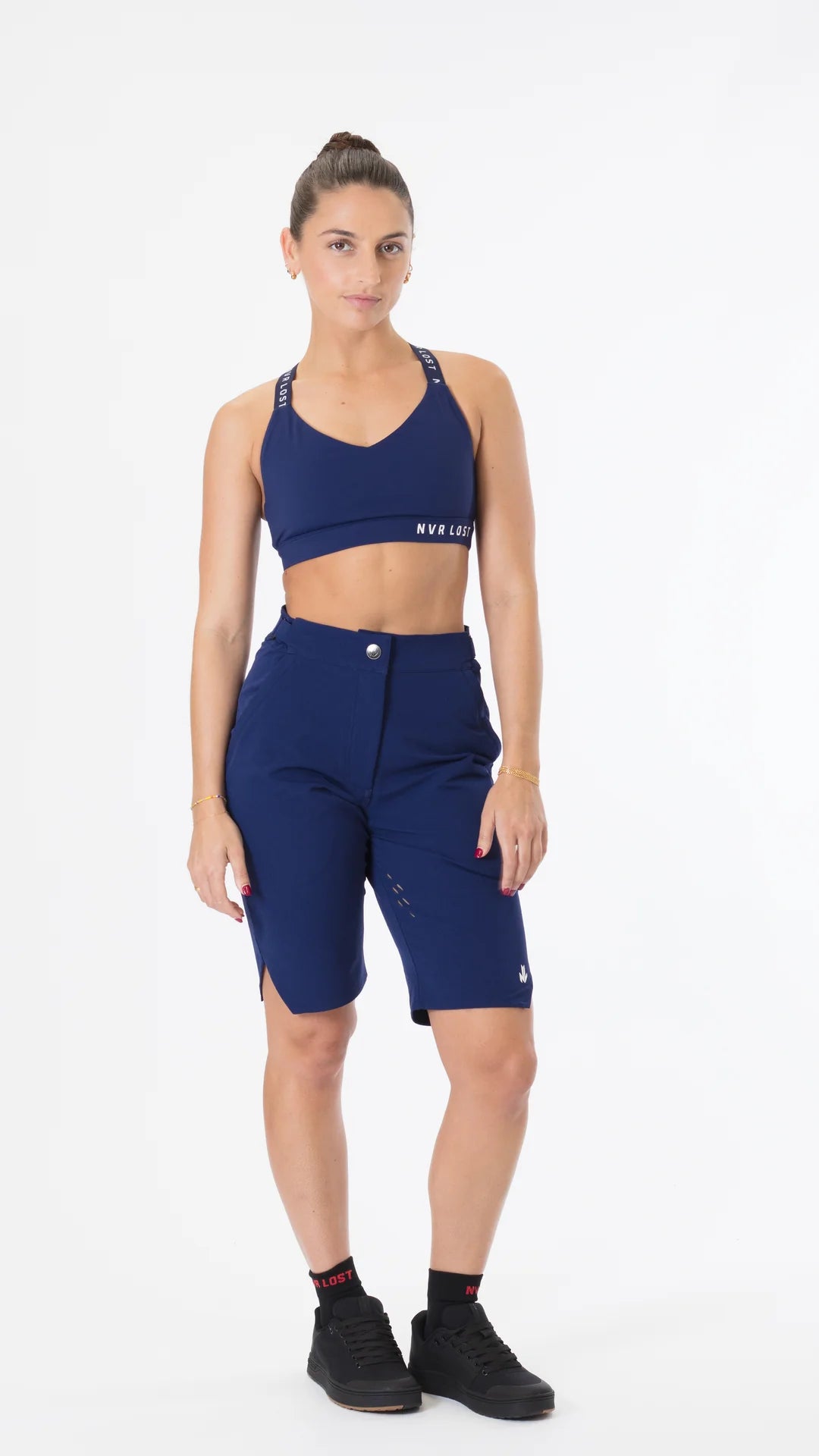 NVR LOST Women's High Impact Sports Bra - Ocean Cavern
