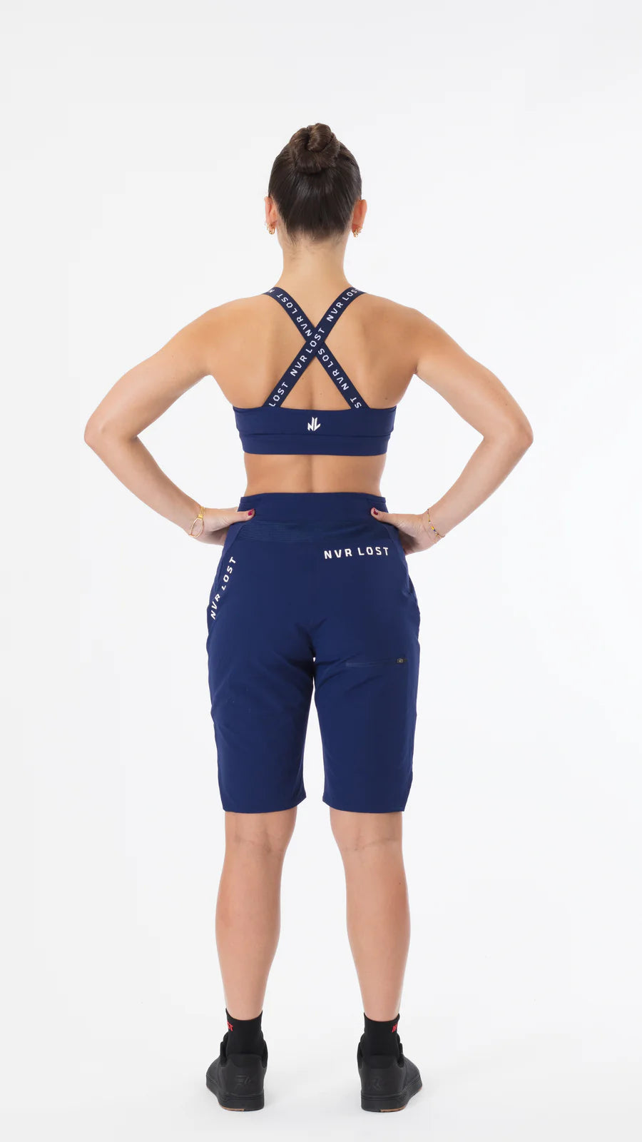 NVR LOST Women's High Impact Sports Bra - Ocean Cavern