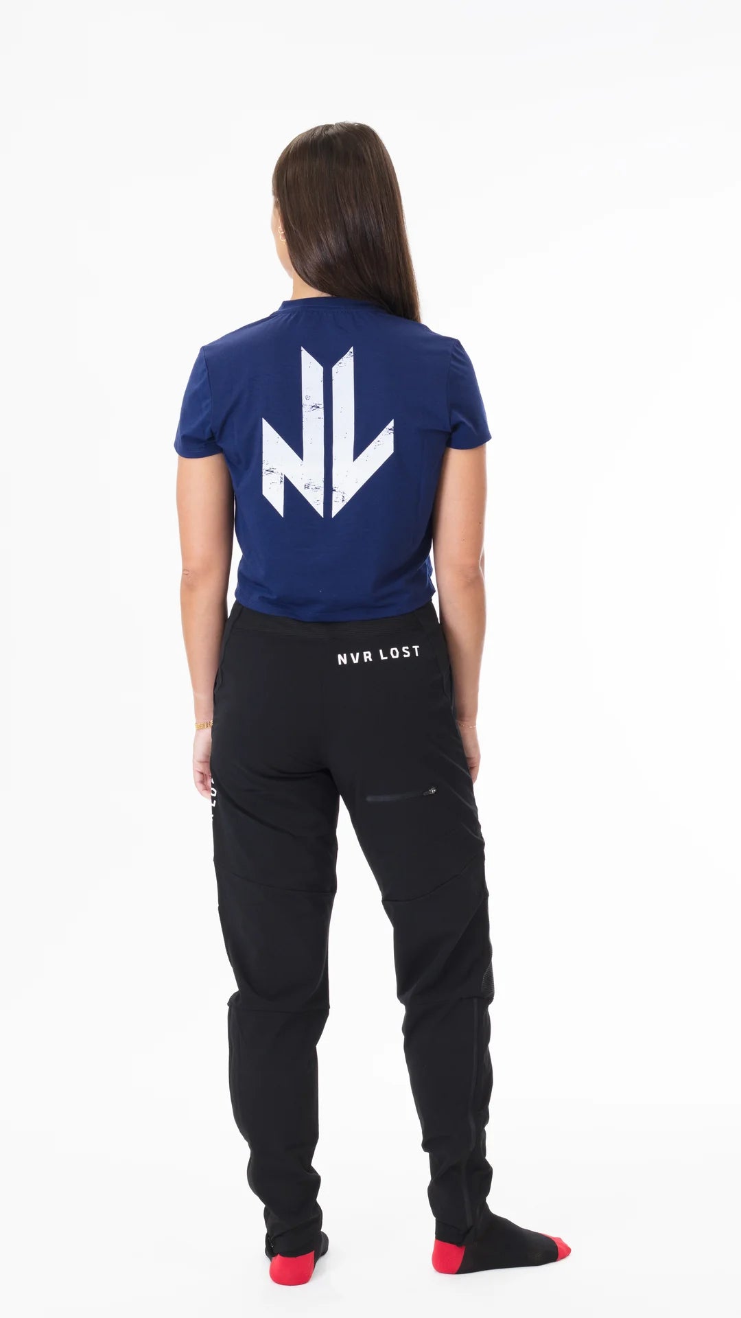NVR LOST Women's Cropped Riding Tee - Ocean Cavern