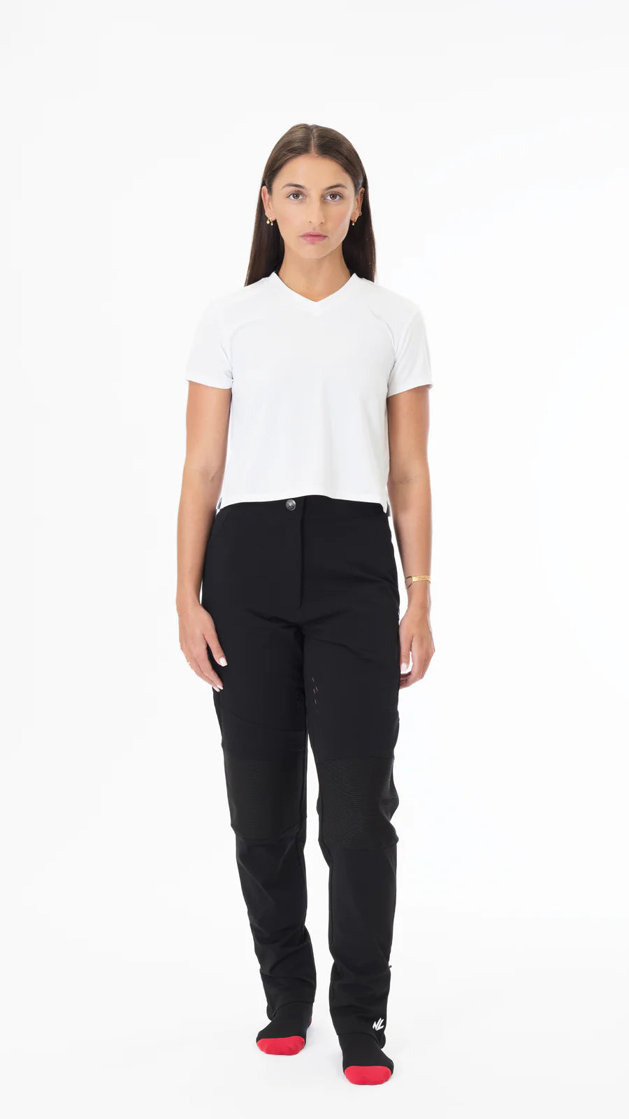 NVR LOST Women's Cropped Riding Tee- Bright White