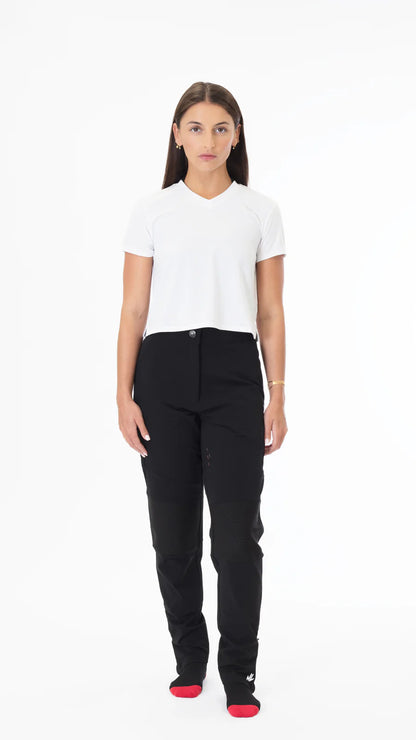 NVR LOST Women's Cropped Riding Tee- Bright White