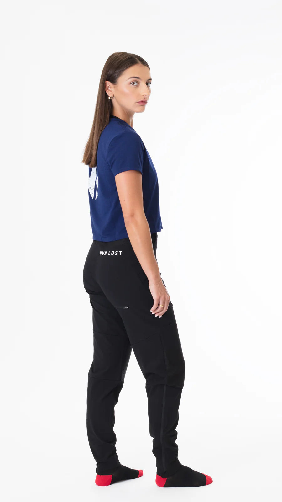 NVR LOST Women's Cropped Riding Tee - Ocean Cavern