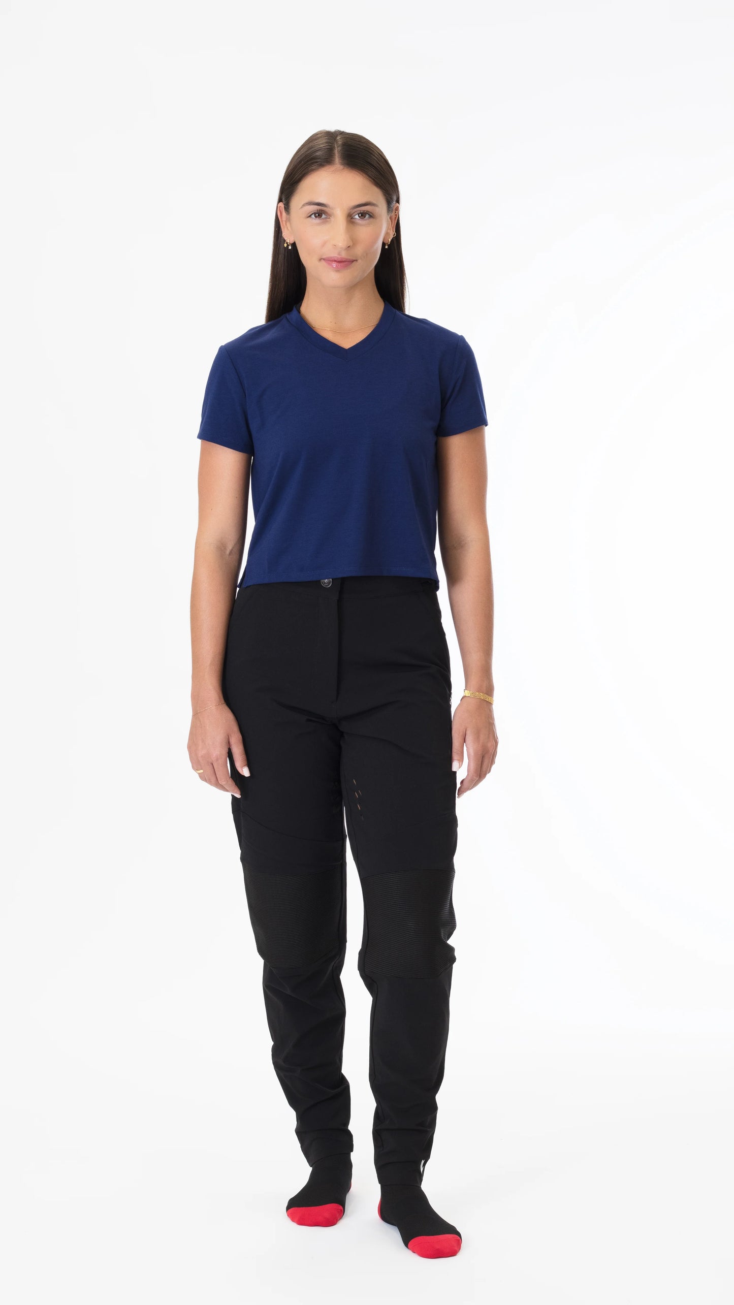 NVR LOST Women's Cropped Riding Tee - Ocean Cavern