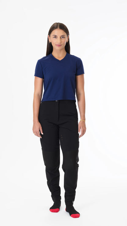 NVR LOST Women's Cropped Riding Tee - Ocean Cavern