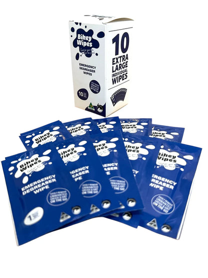 Bikey Wipes Emergency Satchels Box of 10