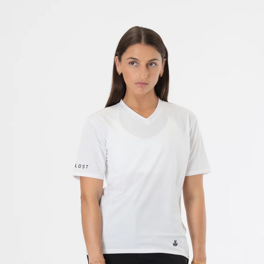 NVR LOST Women's Technical Riding Tee SS - Bright White