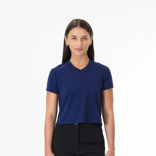 NVR LOST Women's Cropped Riding Tee - Ocean Cavern
