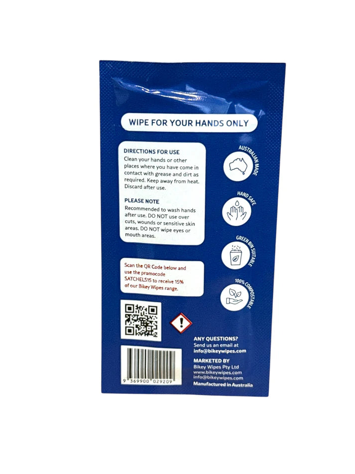 Bikey Wipes | Emergency Degreaser Wipes - Single Use